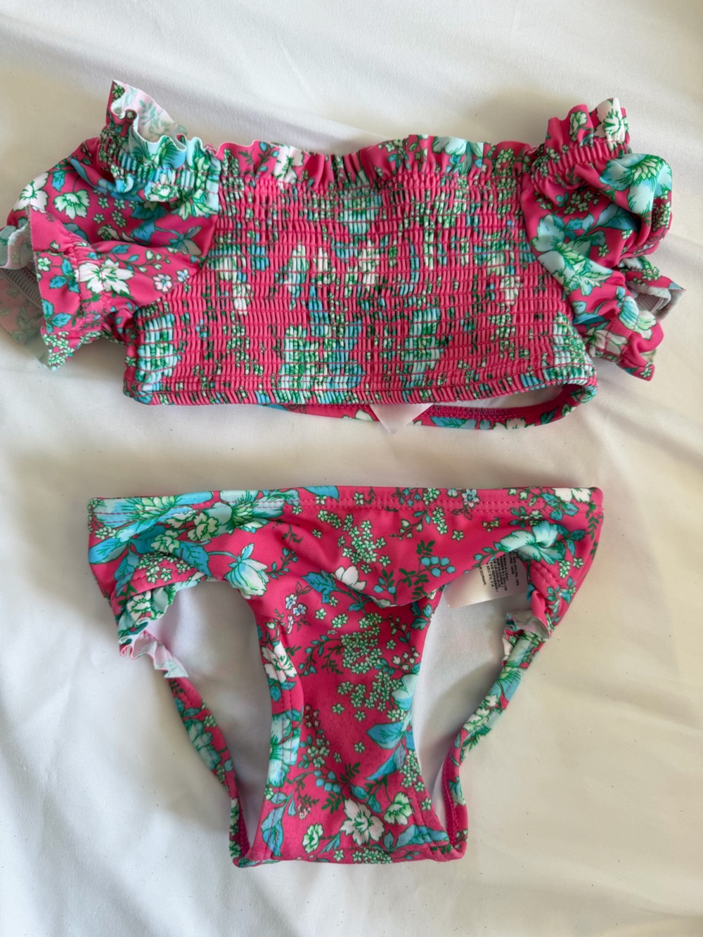 Janie and Jack Pink Floral Two-Piece Swim Set